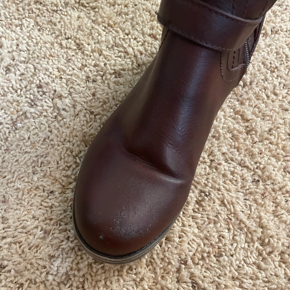 Brown Leather Rider Boots - Picture 2 of 7